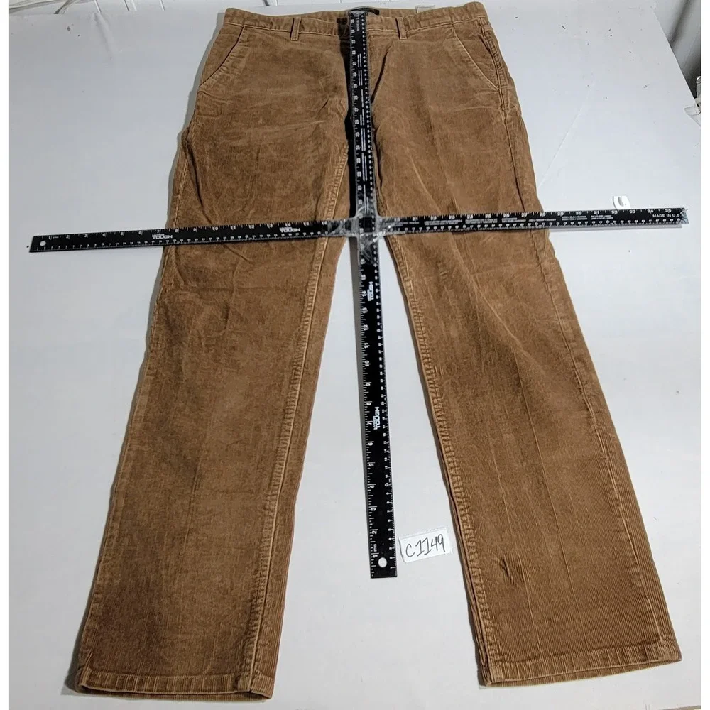 Banana Republic Aiden Pant Mens 33x32 Tan Brown Corduroy Slim Fit Trousers